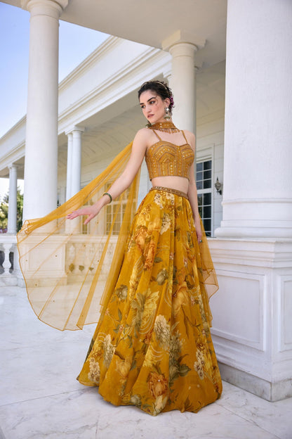 CYNTHIA LEHENGA SET - White Maison de Couture
