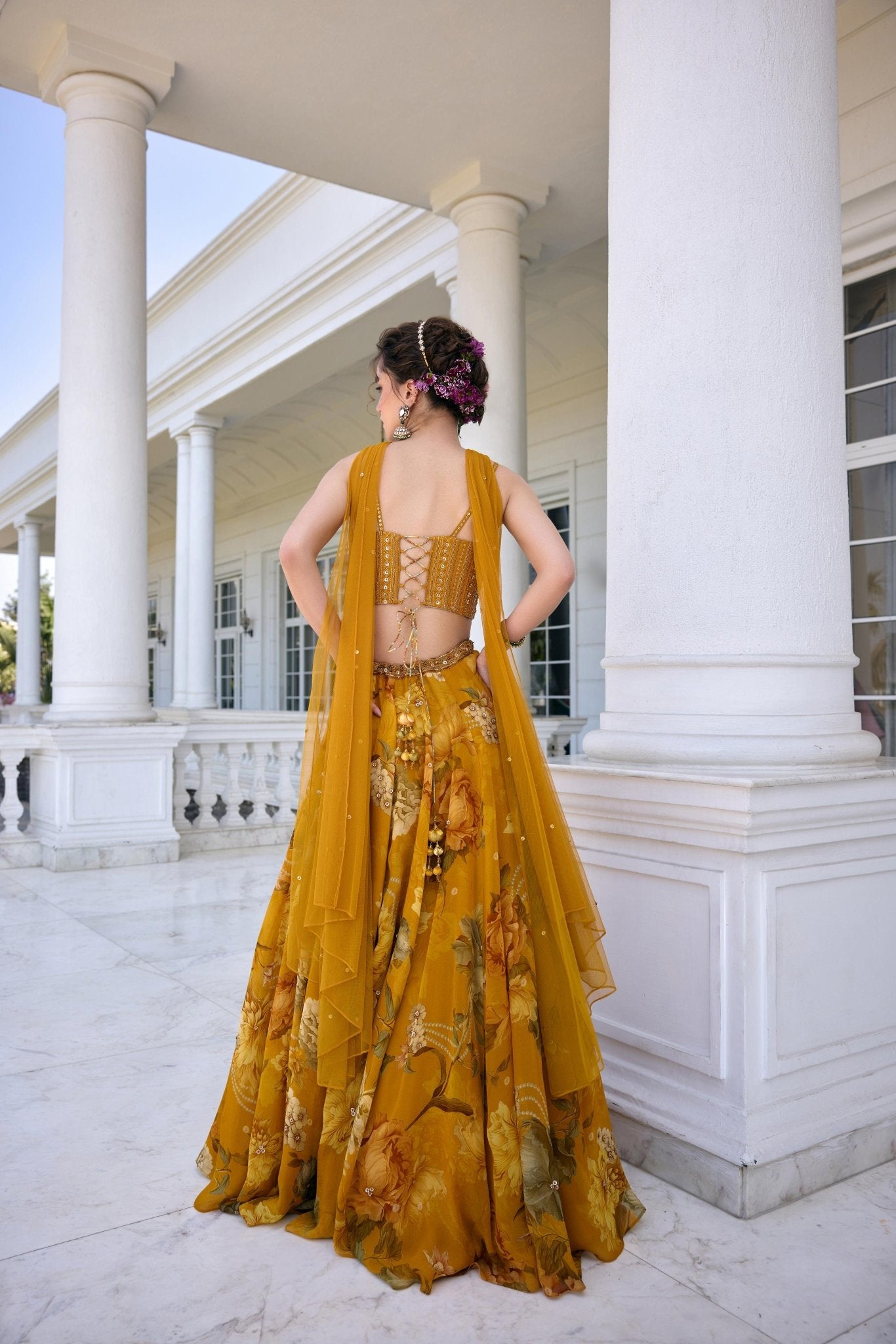 CYNTHIA LEHENGA SET - White Maison de Couture