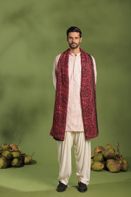 DAKSHA WHITE KURTA SET WITH PATIYALA AND DUPATTA - White Maison de Couture