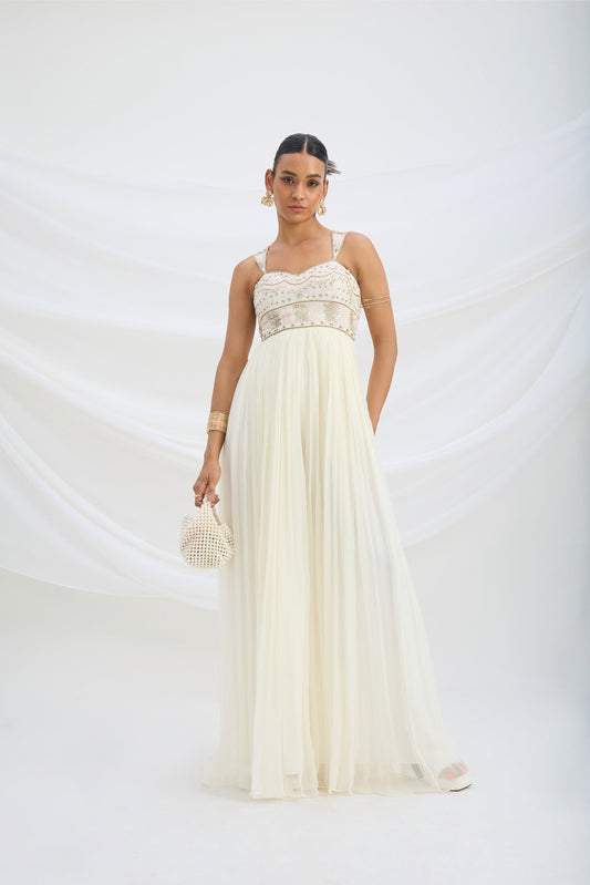 EMBROIDERED JUMPSUIT - White Maison de Couture