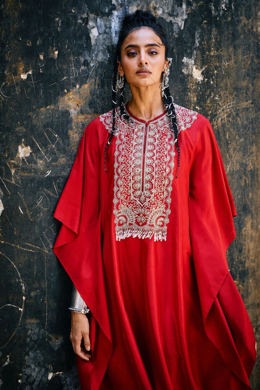 EMBROIDERED KAFTAN - White Maison de Couture