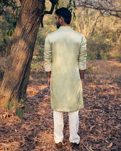 EVERGREEN KURTA SET - White Maison de Couture