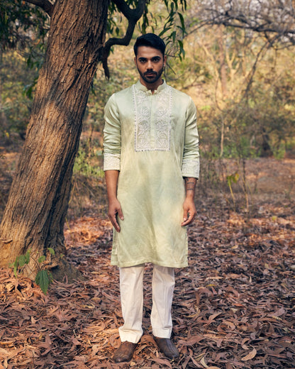 EVERGREEN KURTA SET - White Maison de Couture
