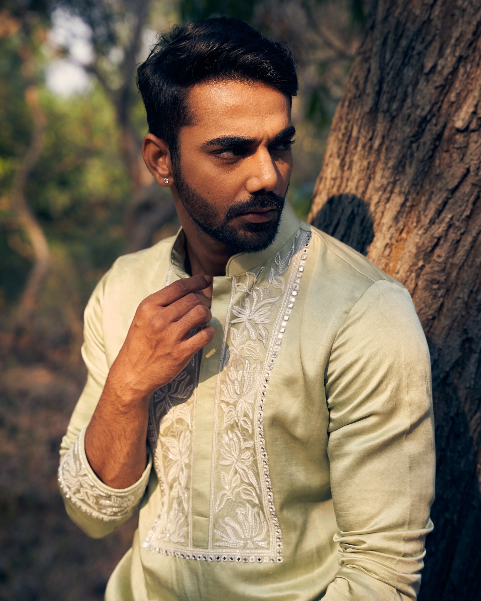 EVERGREEN KURTA SET - White Maison de Couture