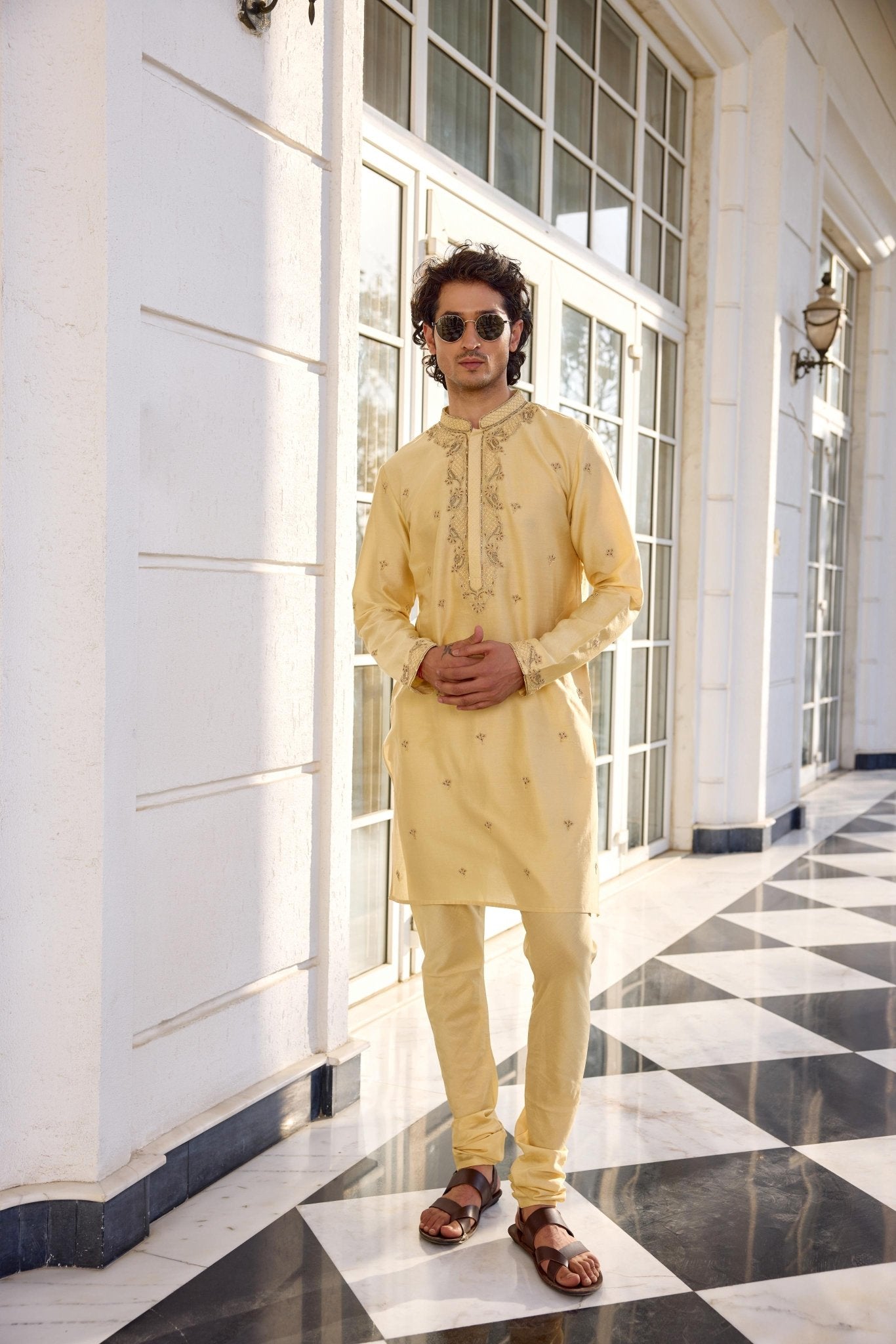 FARMAN KURTA SET - White Maison de Couture