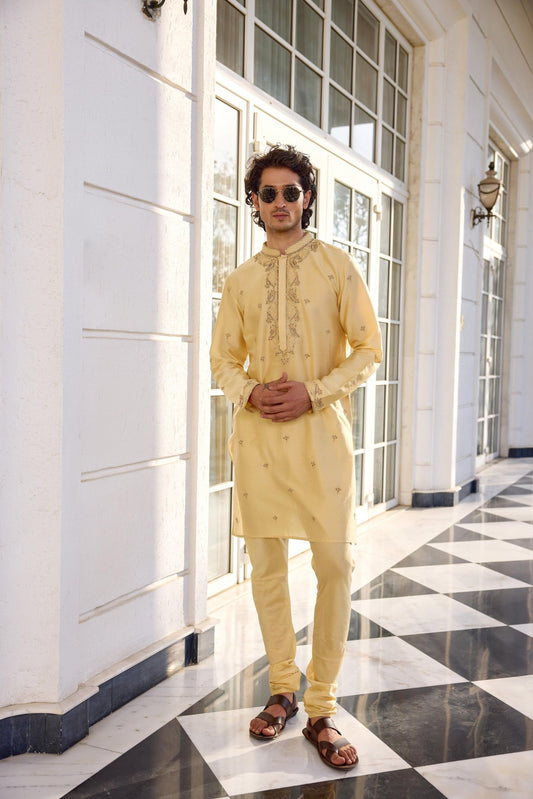FARMAN KURTA SET - White Maison de Couture