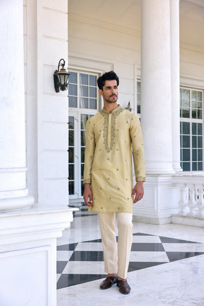 FARMAN KURTA SET - White Maison de Couture