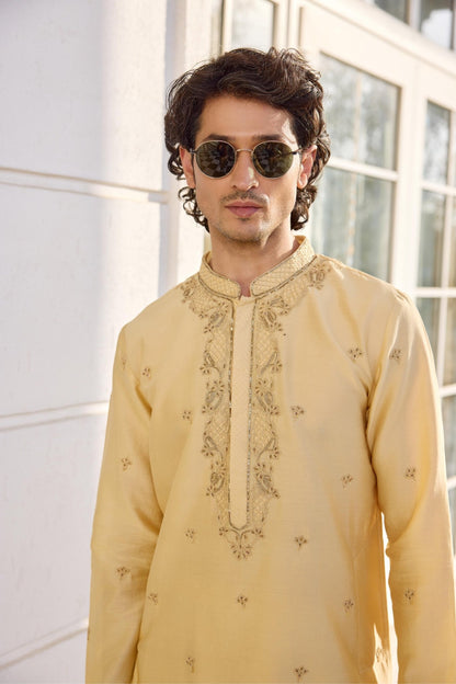 FARMAN KURTA SET - White Maison de Couture