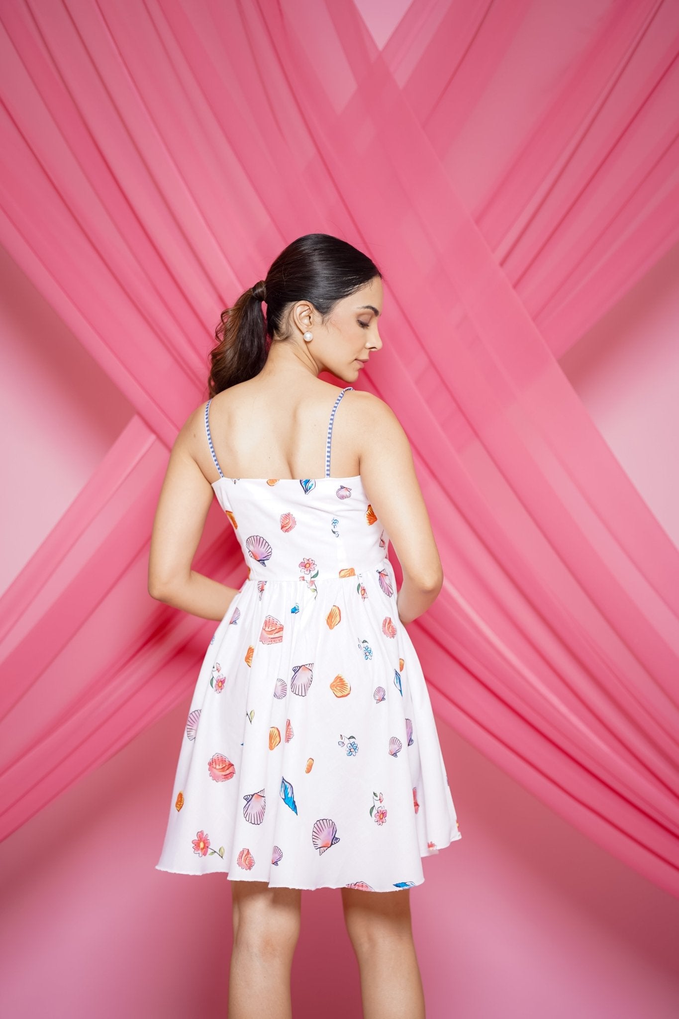 FLEUR MINI DRESS IN WHITE - White Maison de Couture