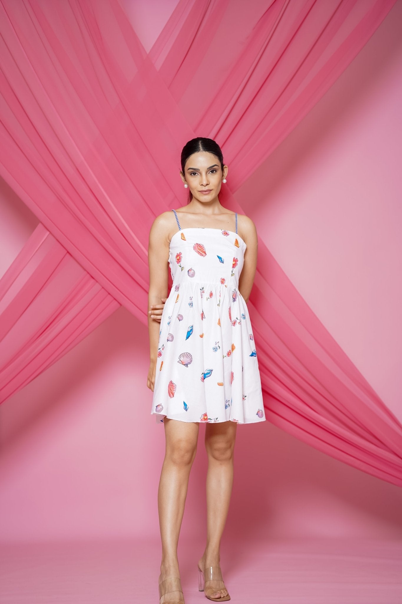 FLEUR MINI DRESS IN WHITE - White Maison de Couture