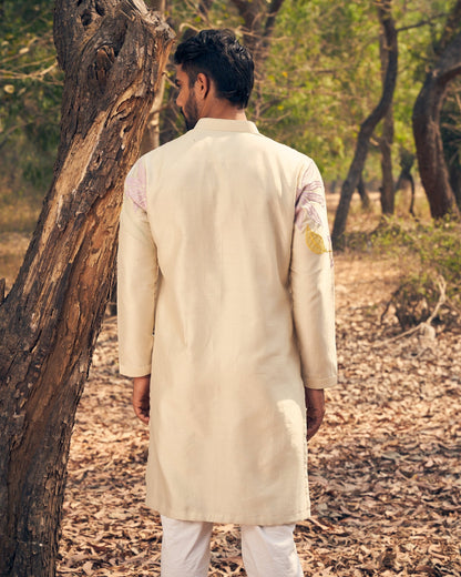 FOLIAGE KURTA SET - White Maison de Couture