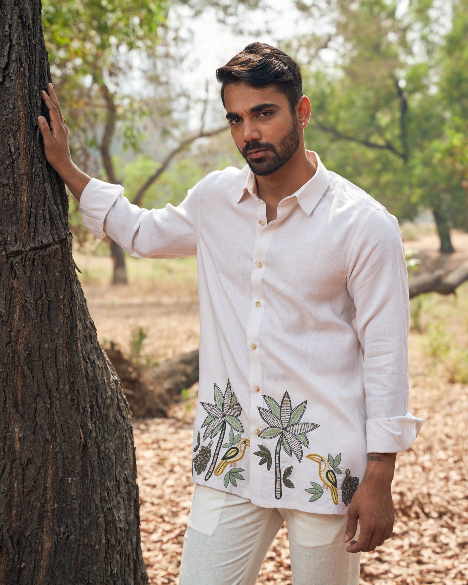 GARDEN LINEN SHIRT - White Maison de Couture