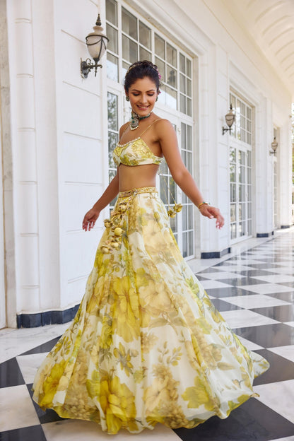 GEISHA LEHENGA SET - White Maison de Couture