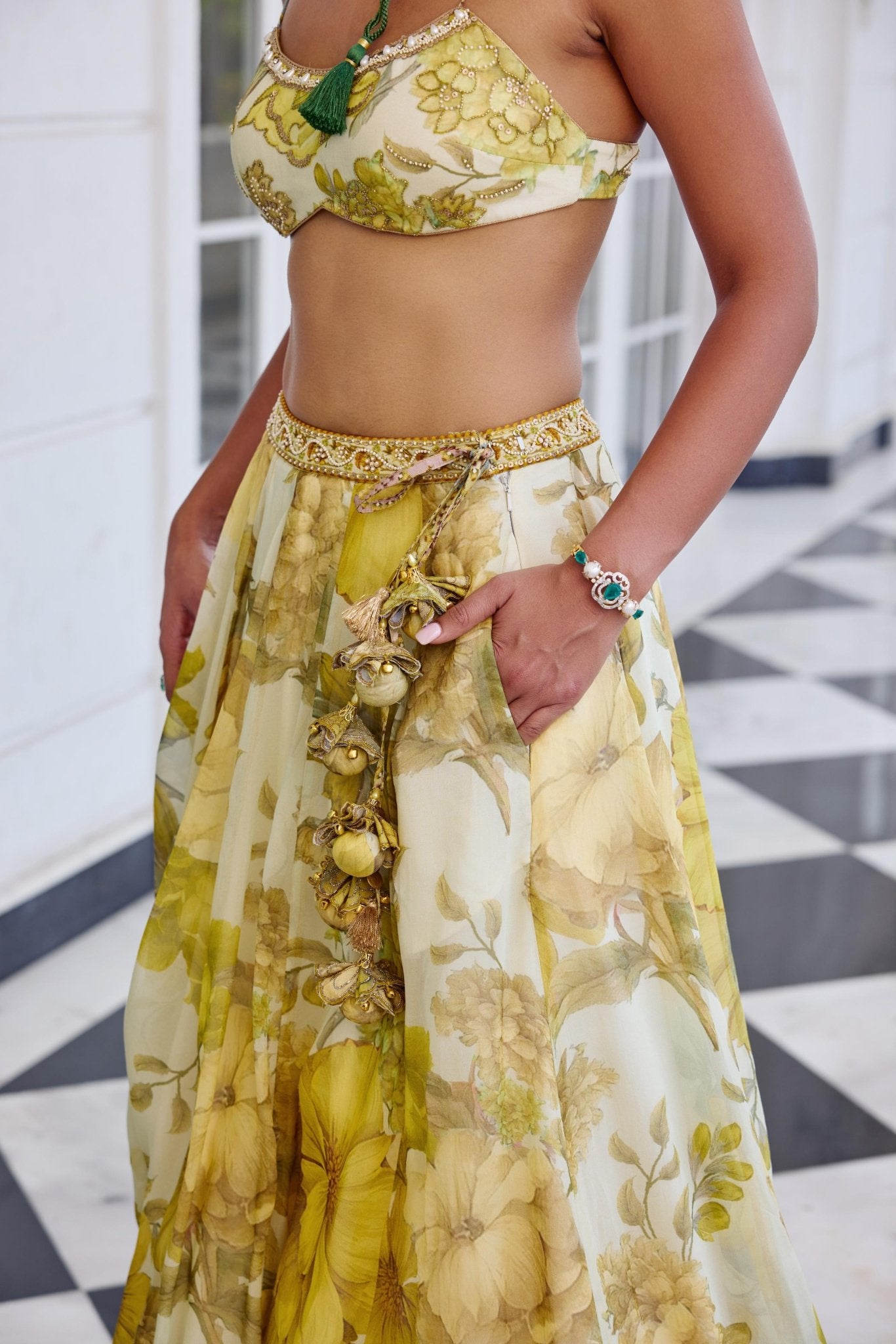 GEISHA LEHENGA SET - White Maison de Couture