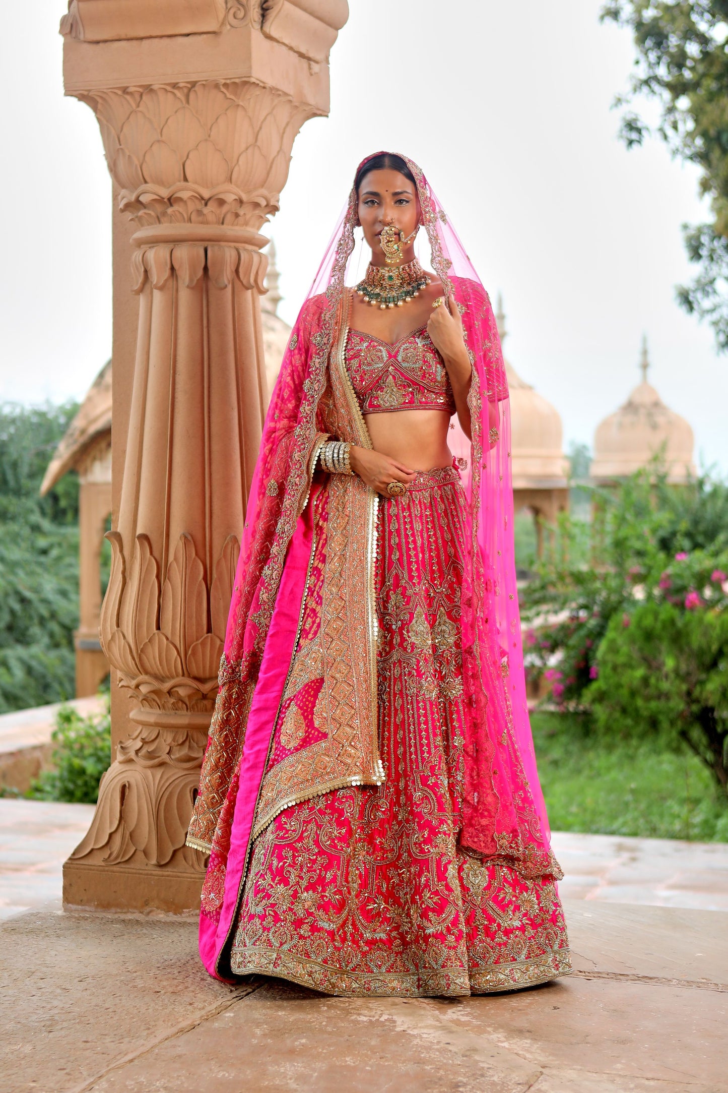 HOT PINK BRIDAL LEHENGA SET