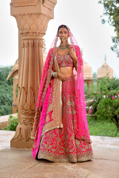 HOT PINK BRIDAL LEHENGA SET