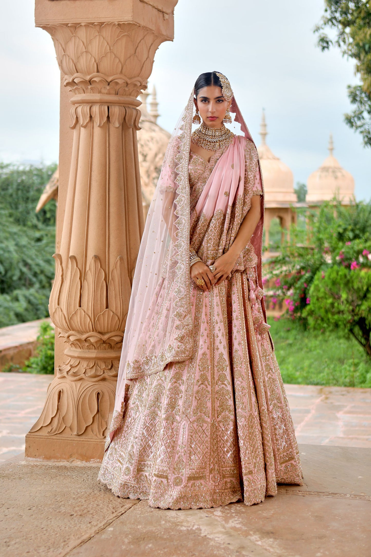 BABY PINK BRIDAL LEHENGA SET