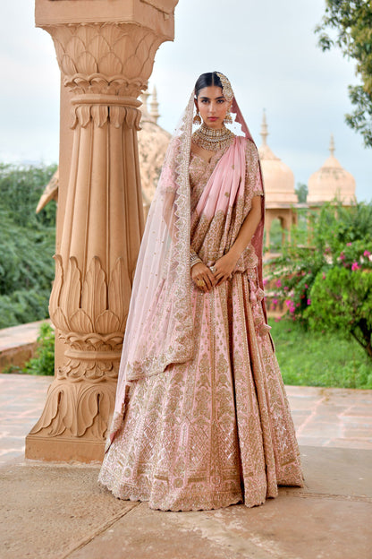 BABY PINK BRIDAL LEHENGA SET