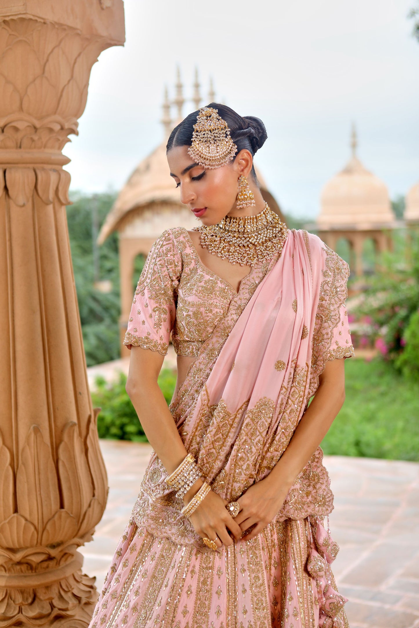 BABY PINK BRIDAL LEHENGA SET