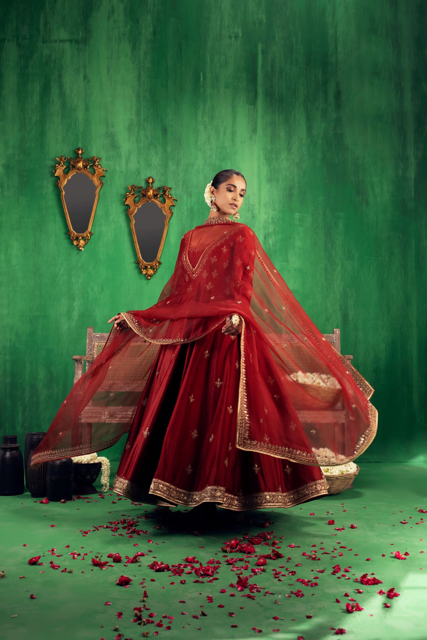 RED ANARKALI SET