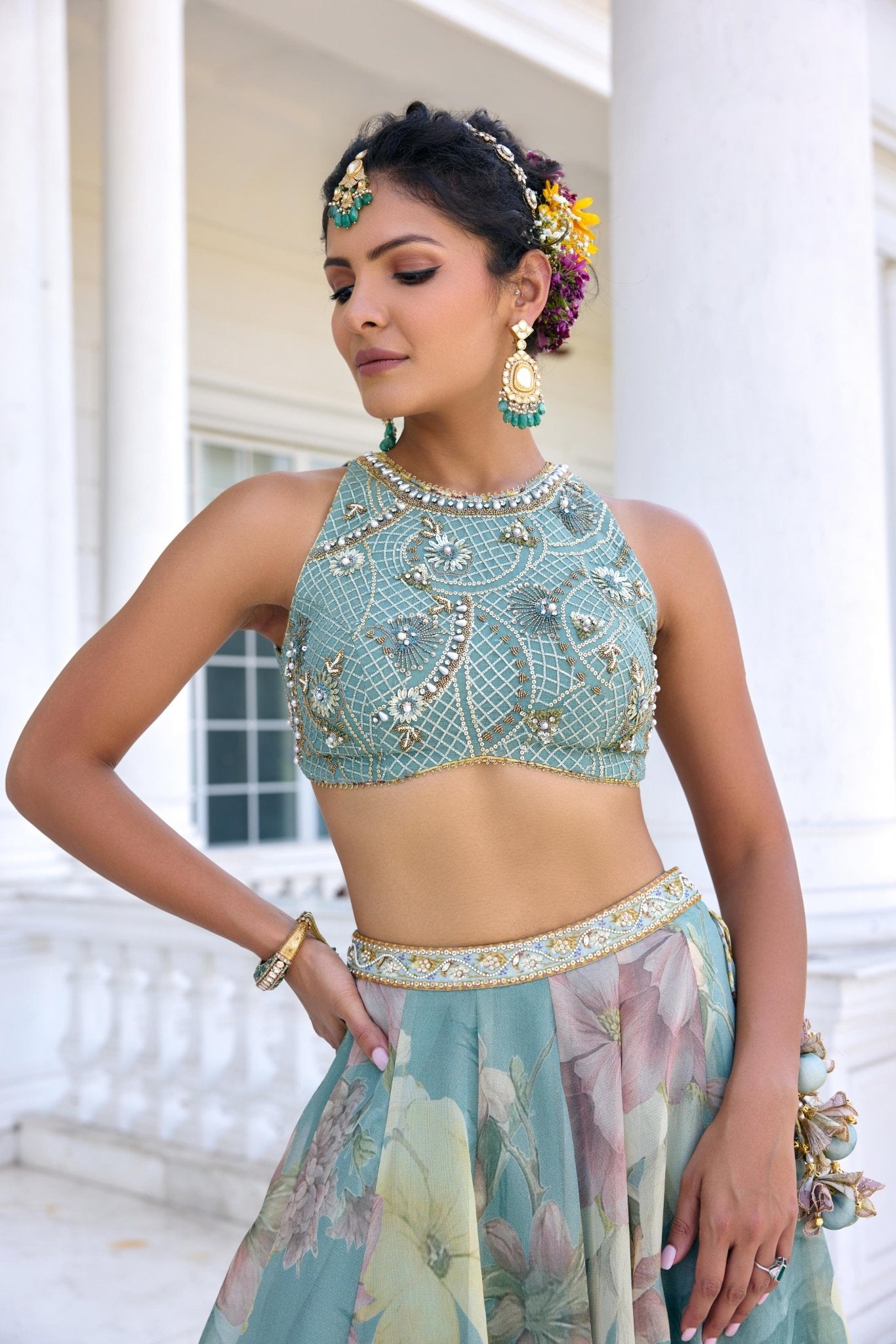 JULIETTE LEHENGA SET - White Maison de Couture