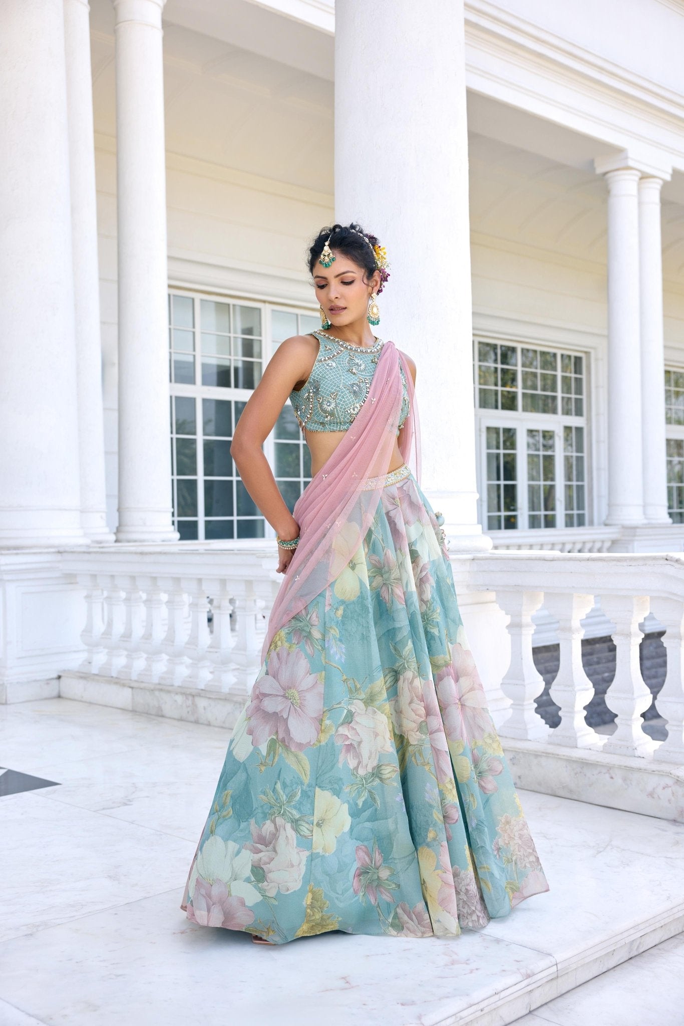 JULIETTE LEHENGA SET - White Maison de Couture