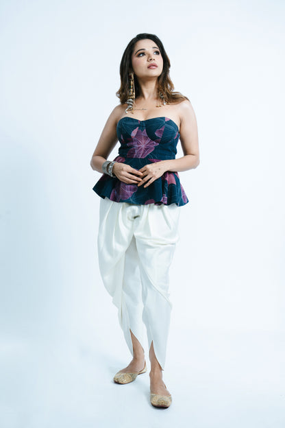 PEPLUM CORSET WITH CLASSIC TULIP PANTS