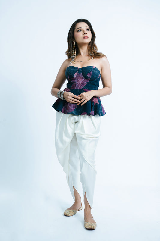 PEPLUM CORSET WITH CLASSIC TULIP PANTS