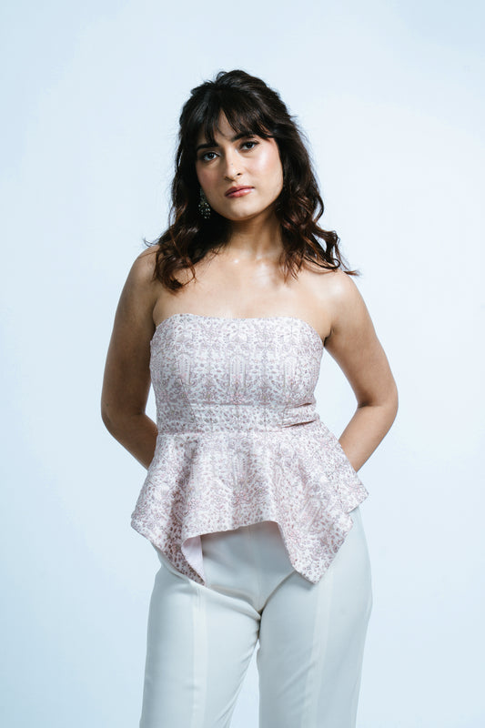 BLUSH HEIRLOOM PEPLUM CORSET TOP