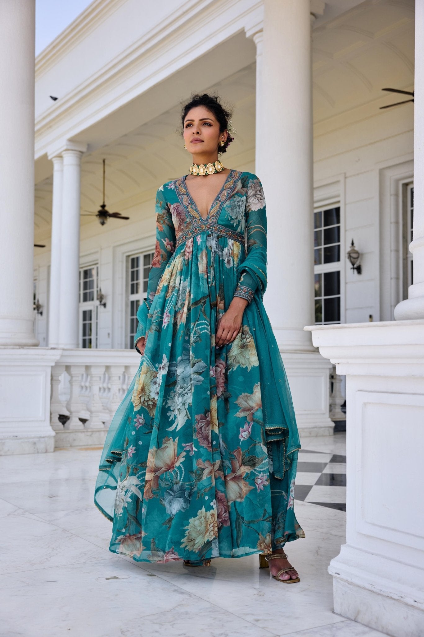 KIARA ANARKALI SET - White Maison de Couture