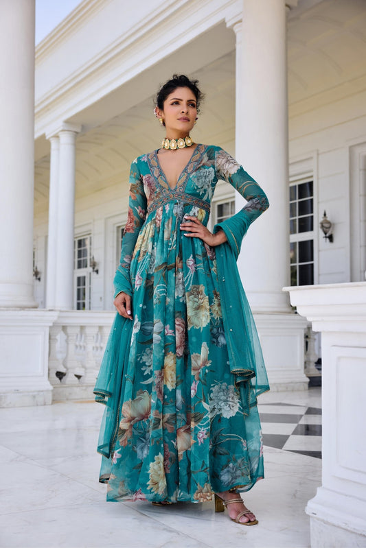 KIARA ANARKALI SET - White Maison de Couture