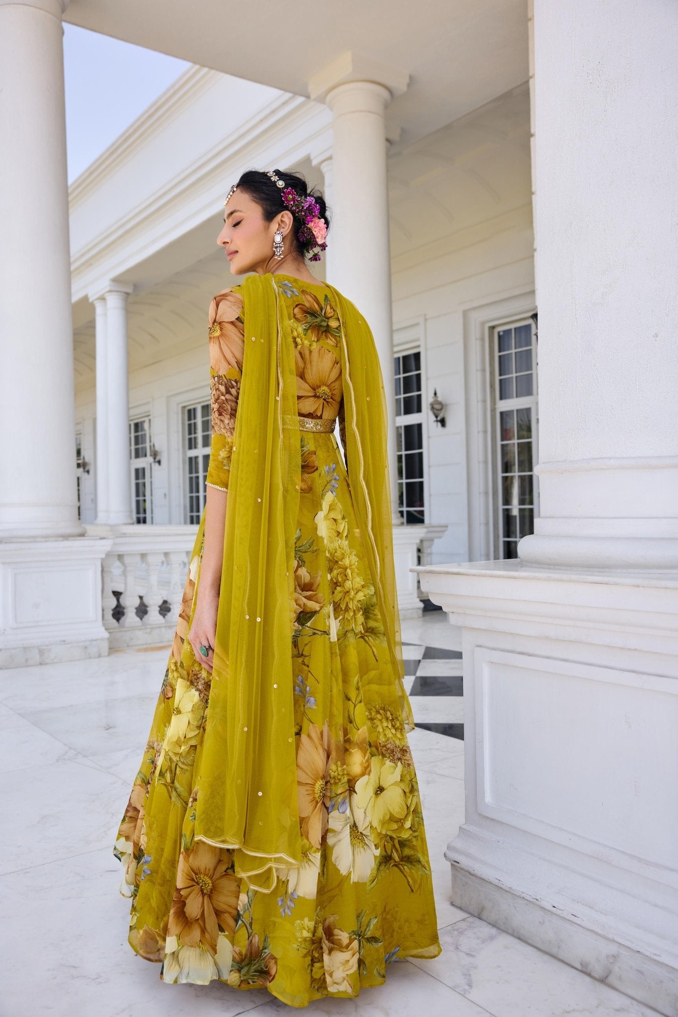 MEHR ANARKALI - White Maison de Couture