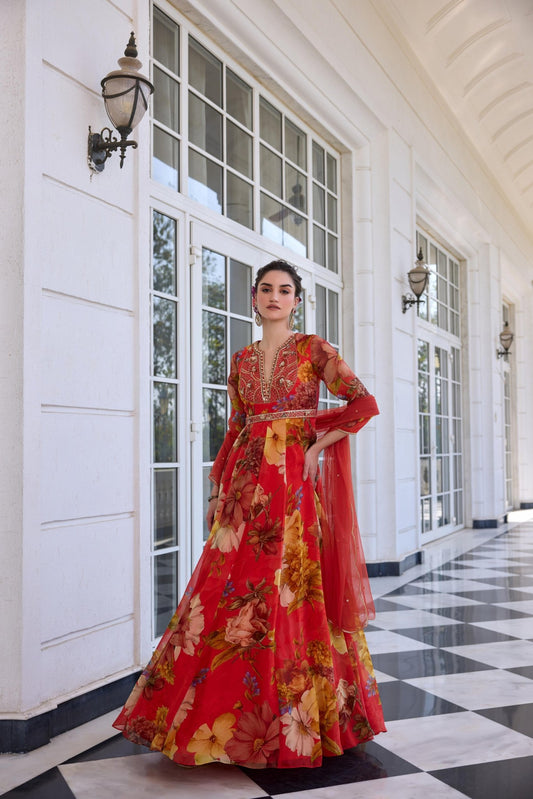 MEHR ANARKALI - White Maison de Couture
