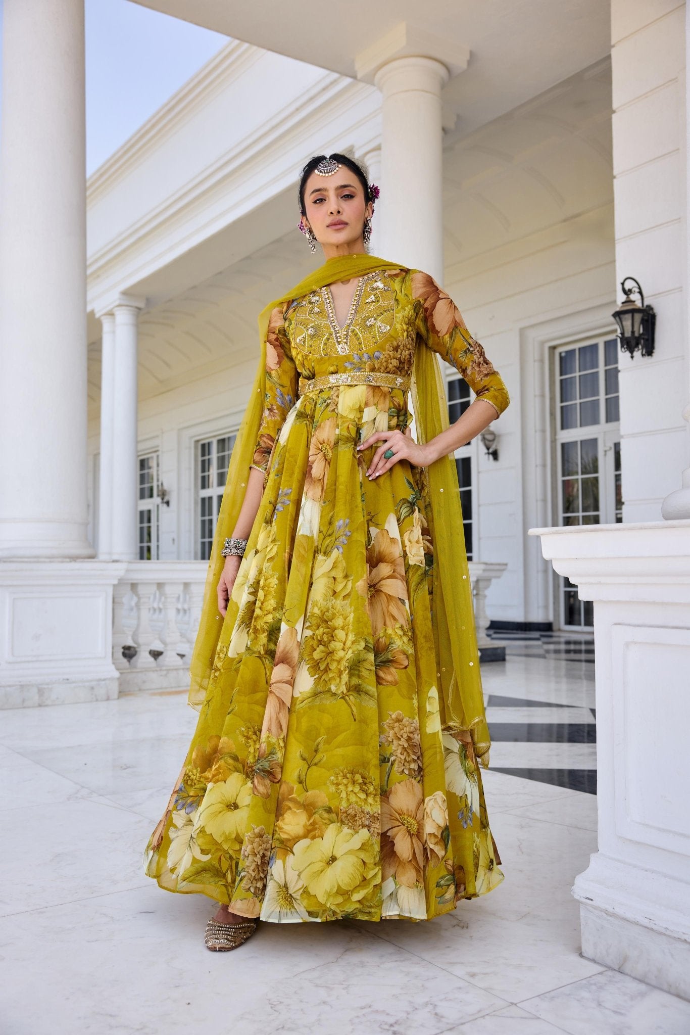 MEHR ANARKALI - White Maison de Couture