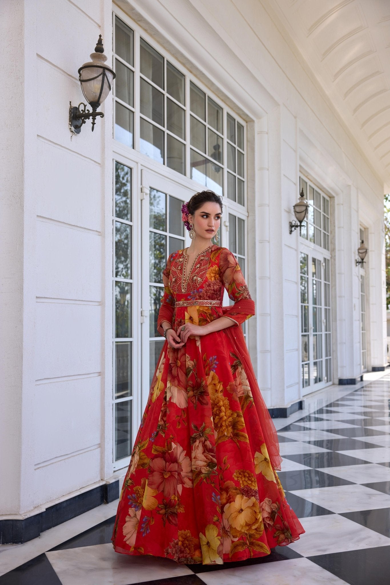 MEHR ANARKALI - White Maison de Couture