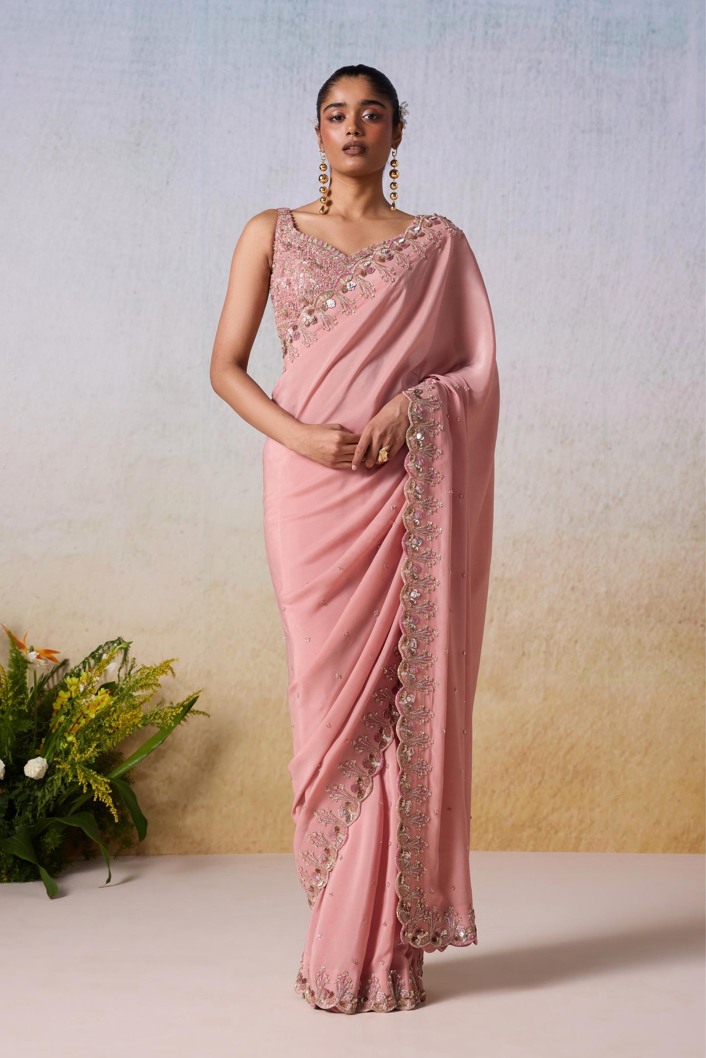 DUSTY ROSE  SAREE