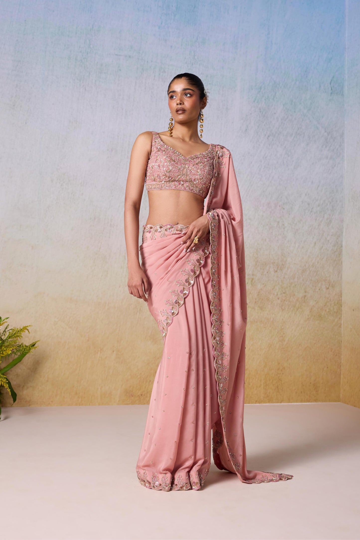 DUSTY ROSE  SAREE