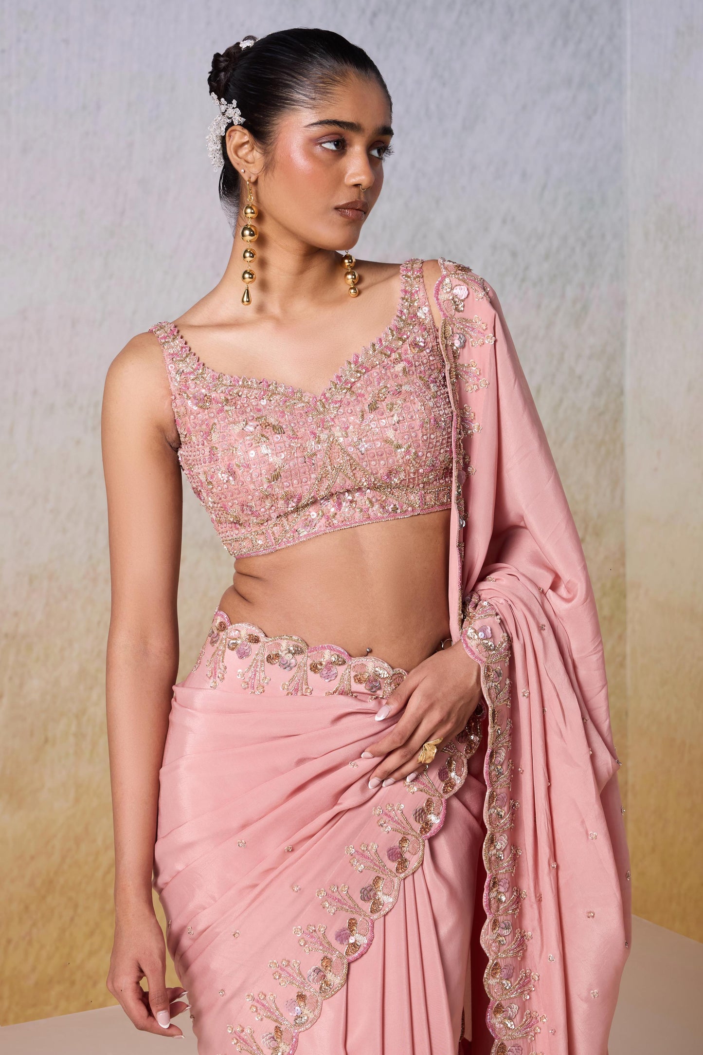 DUSTY ROSE  SAREE