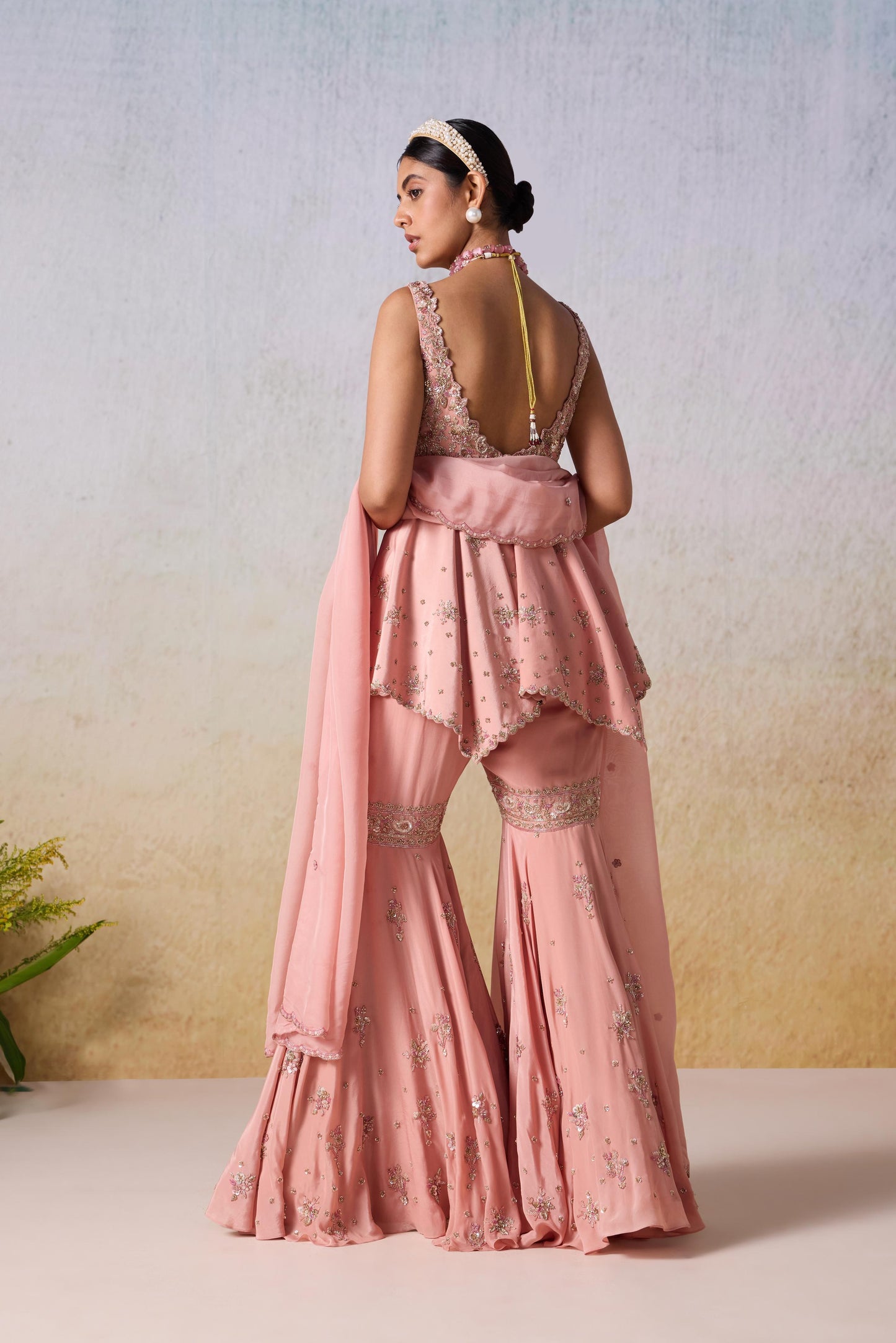 DUSTY ROSE SHARARA SET