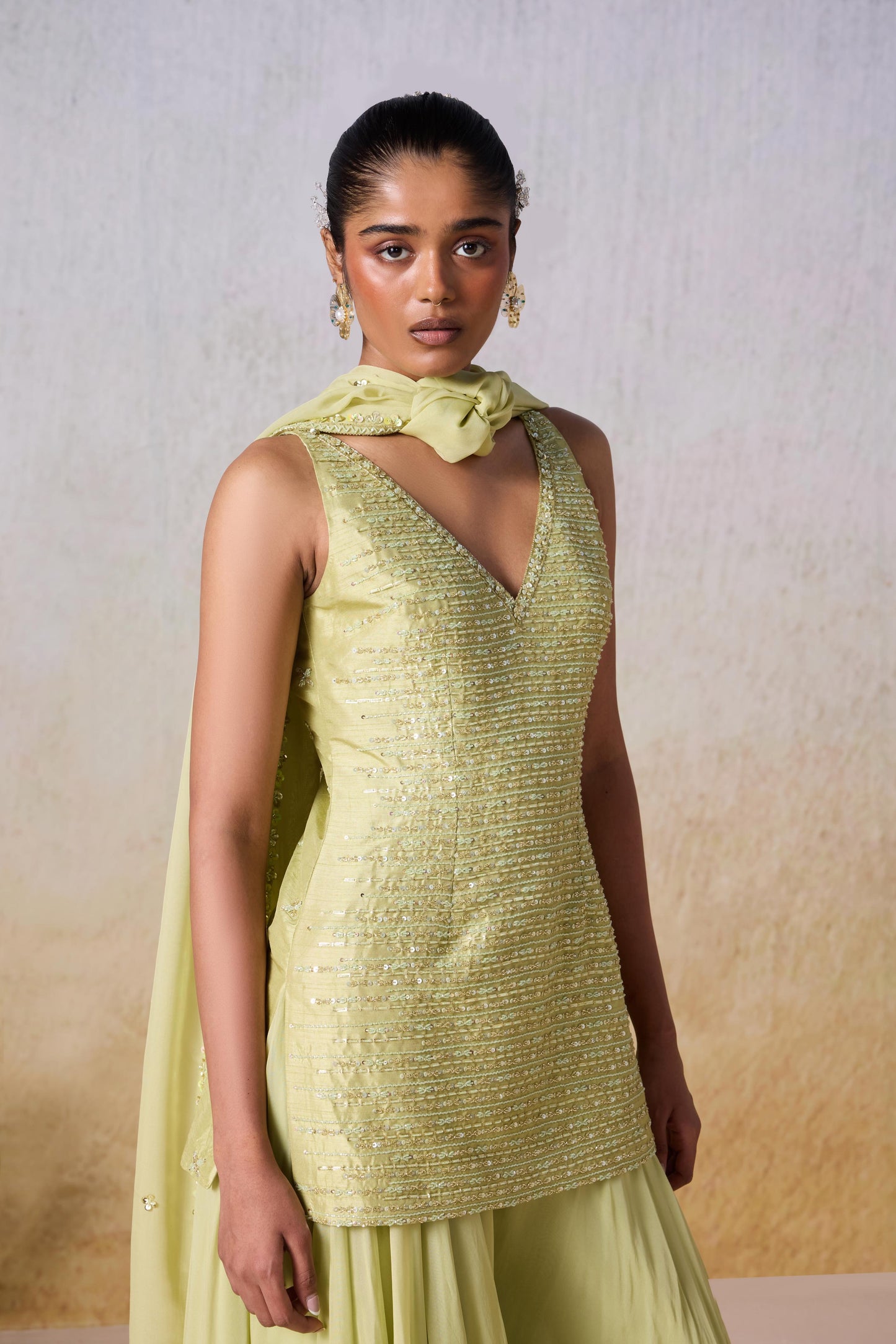 SAGE GREEN SHARARA SET