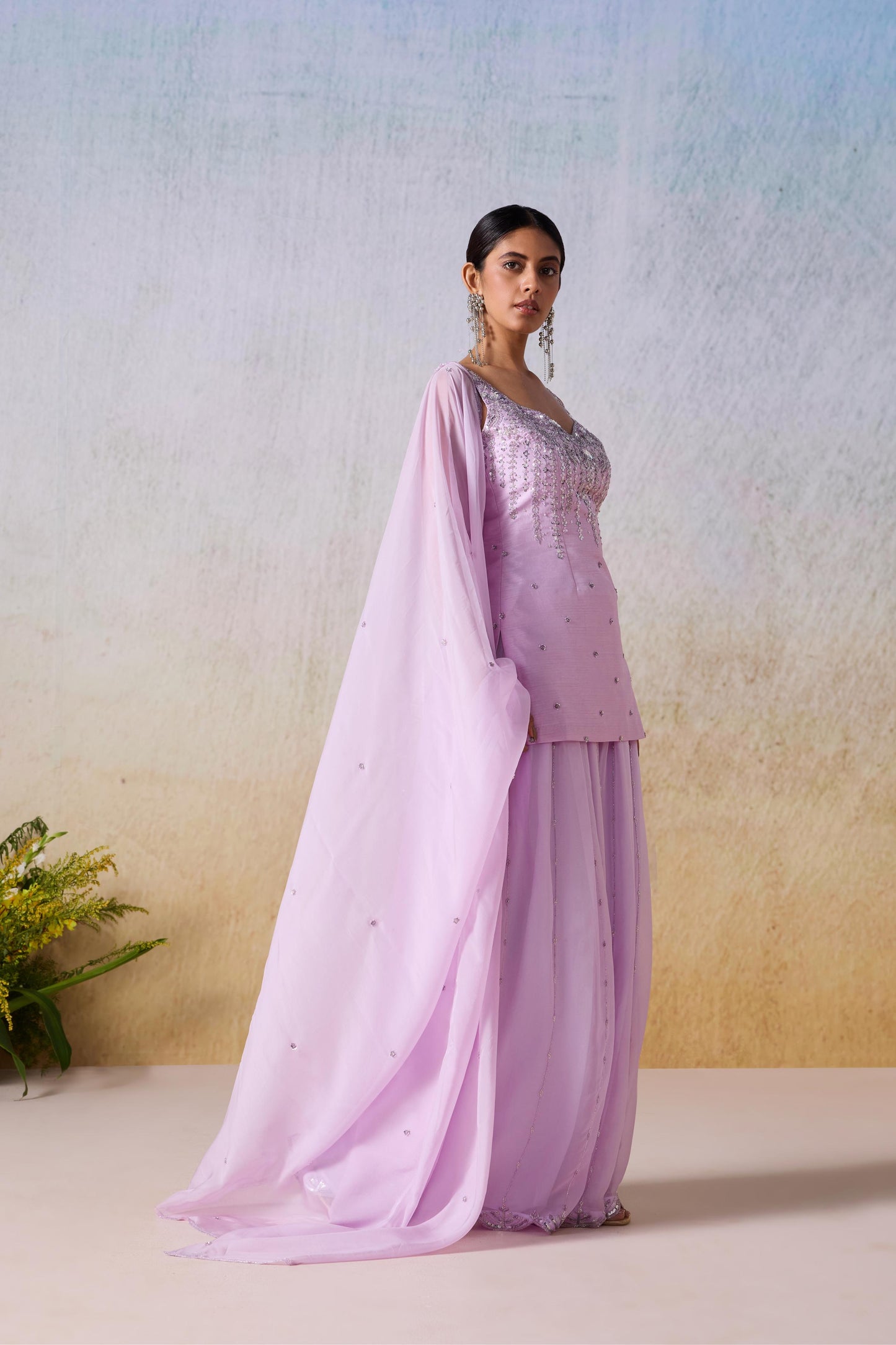 LAVENDER HUSH SHARARA SET