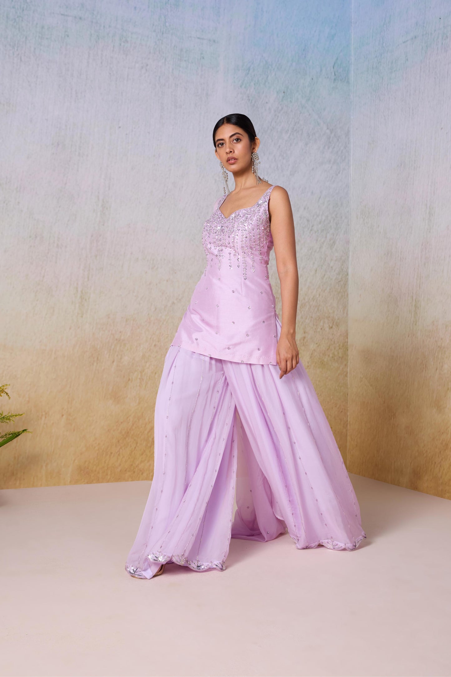 LAVENDER HUSH SHARARA SET