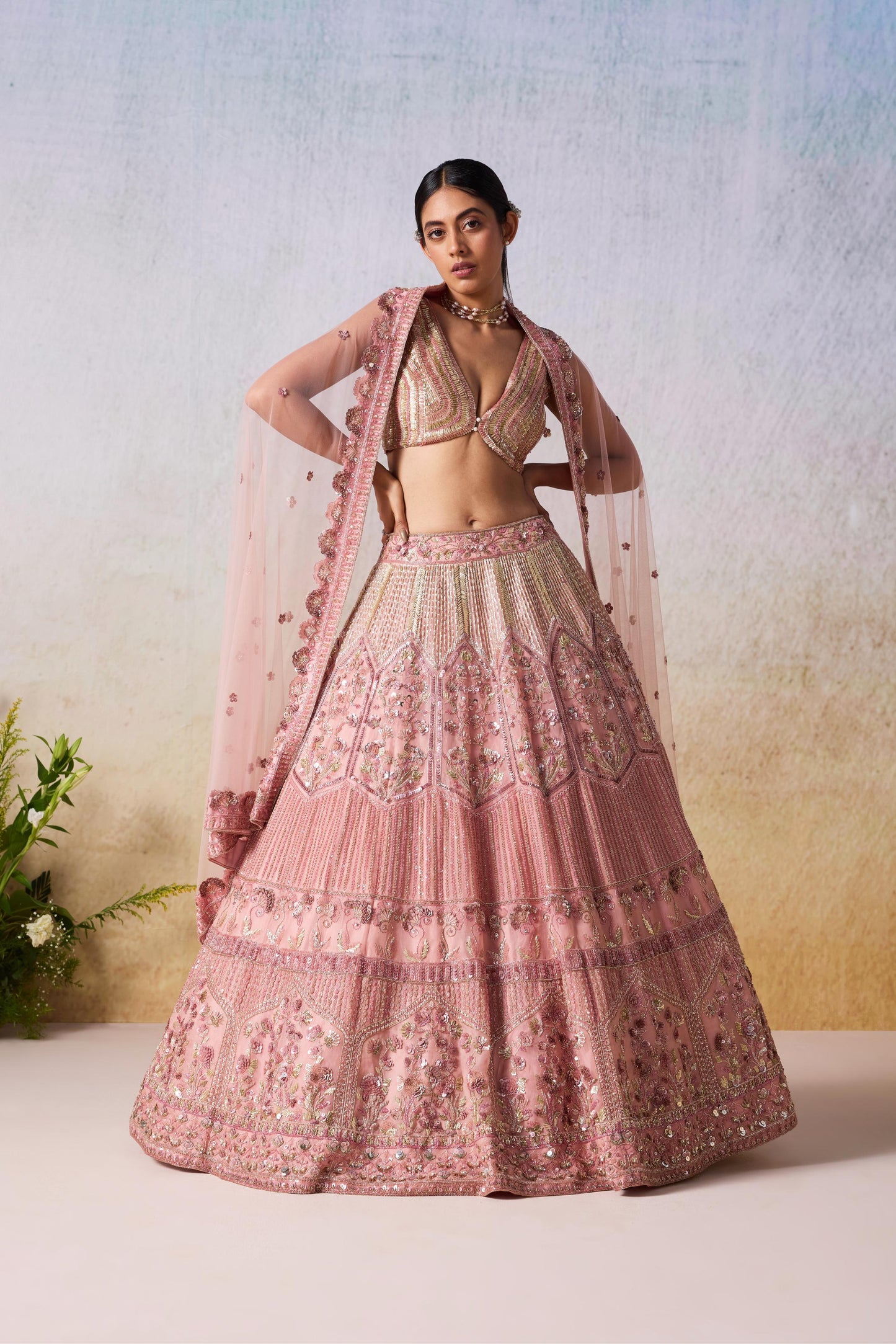 DUSTY ROSE LEHENGA SET