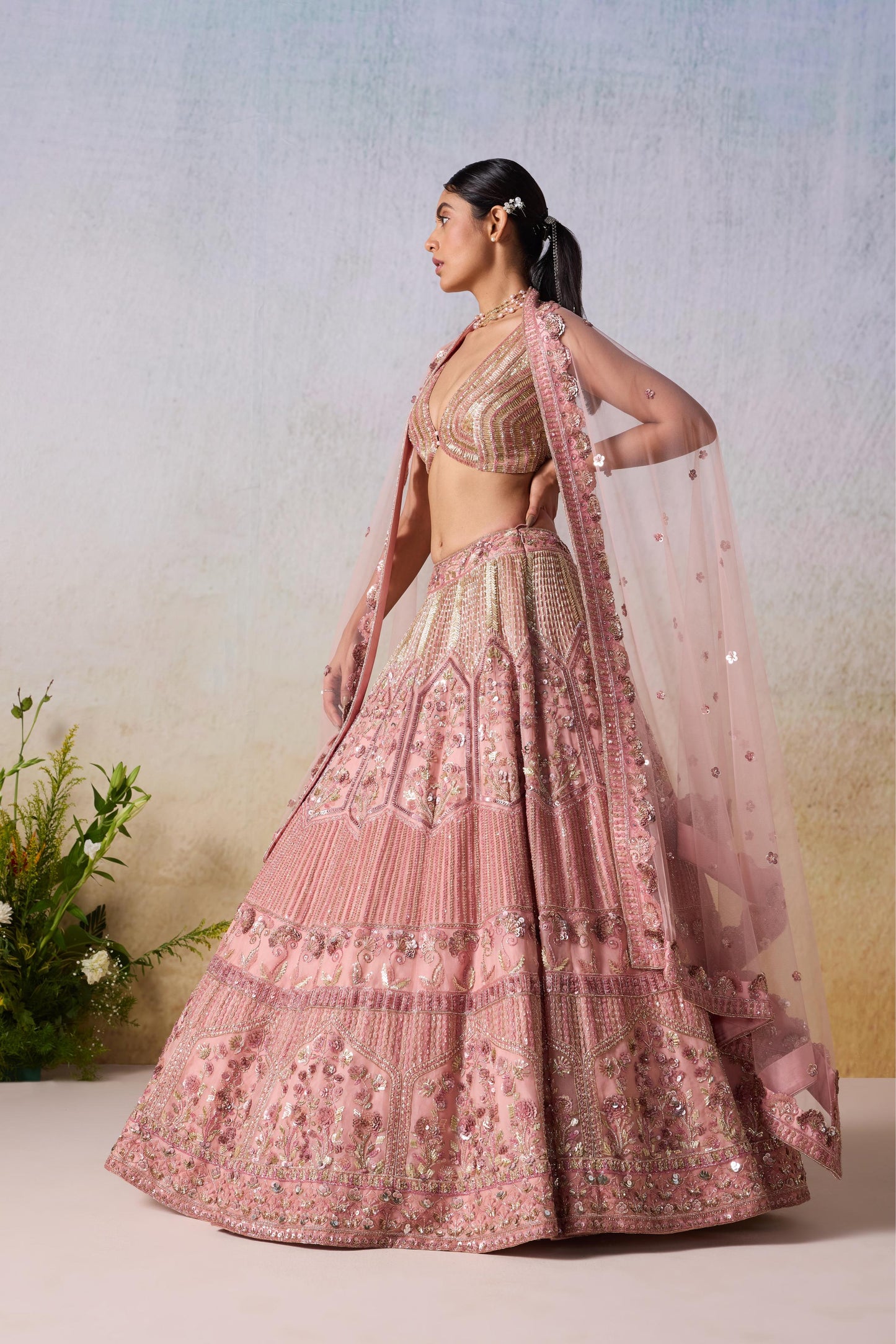 DUSTY ROSE LEHENGA SET