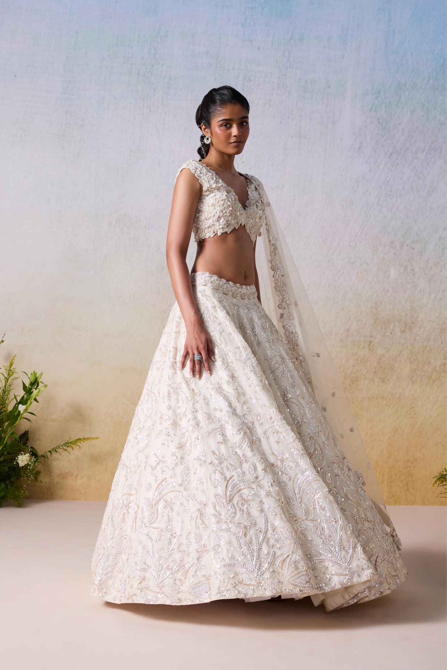 WHITE SMOKE LEHENGA SET