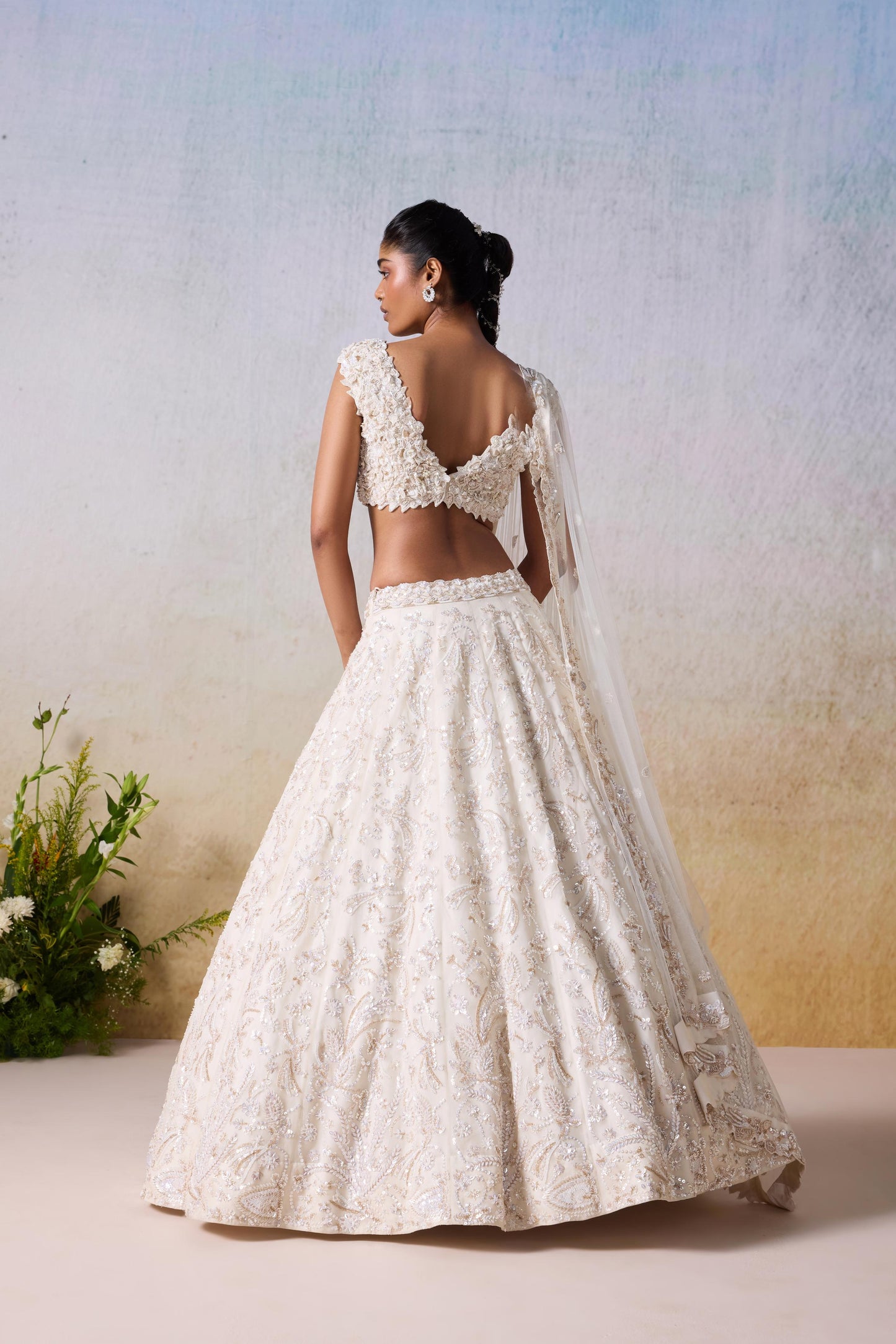 WHITE SMOKE LEHENGA SET