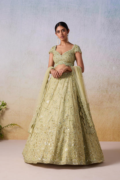 SAGE GREEN  LEHENGA SET