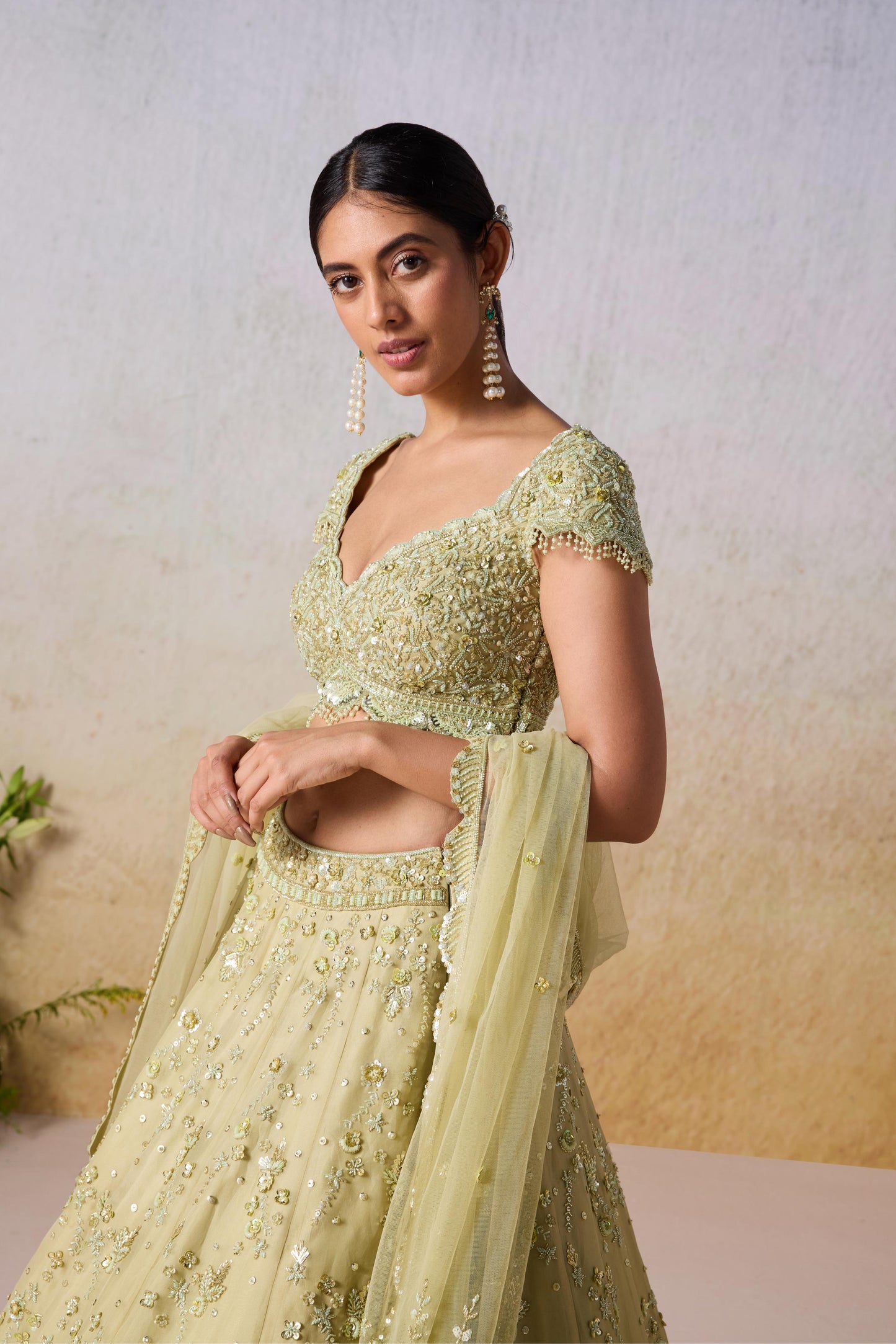 SAGE GREEN  LEHENGA SET