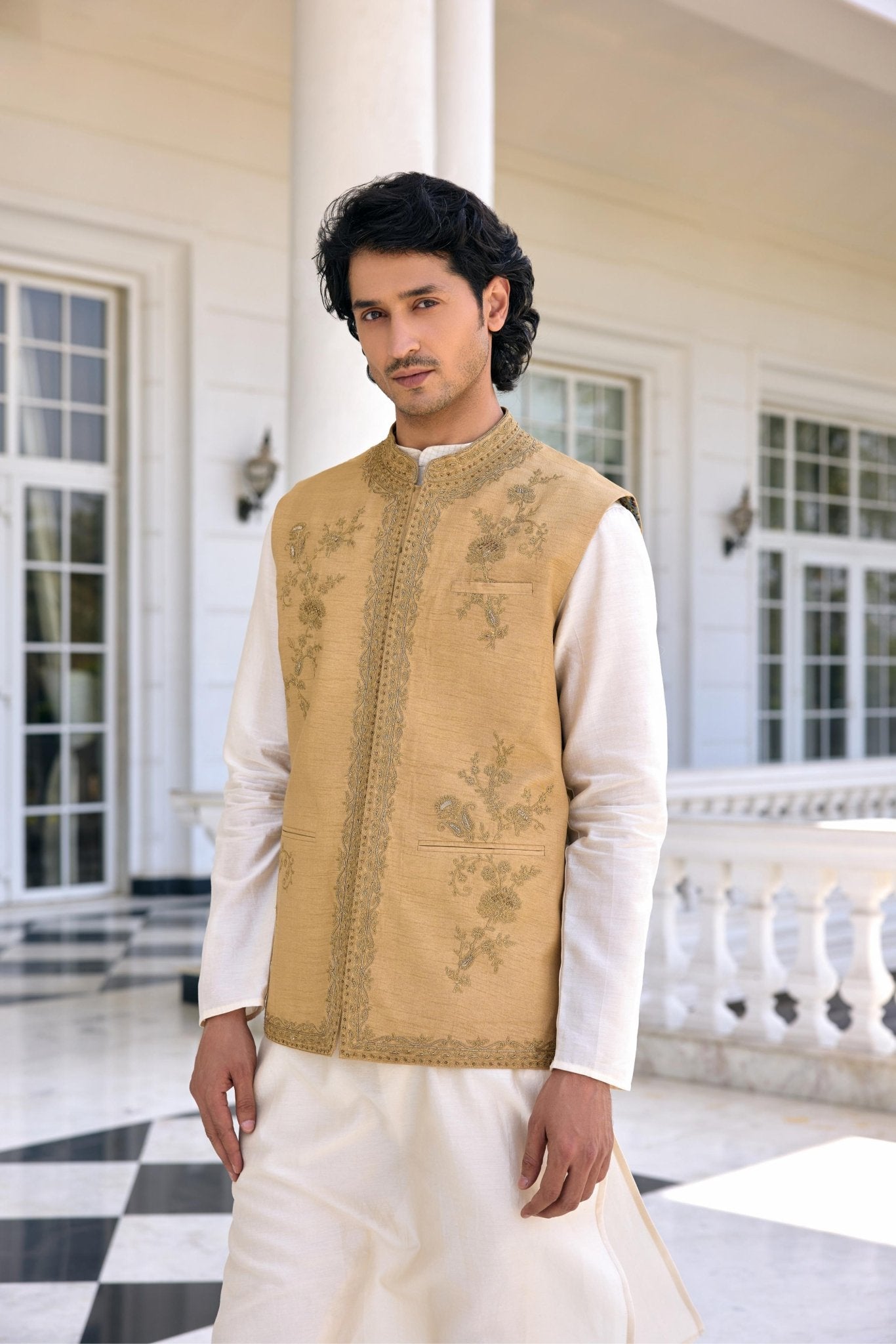 NAZEER BANDI SET - White Maison de Couture