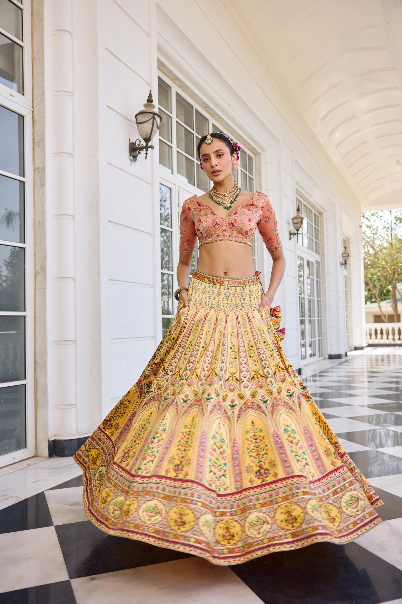 NEHMAT LEHENGA SET - White Maison de Couture